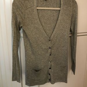 Banana Republic Gray Cardigan Pockets Silk Blend Size S - Excellent Condition